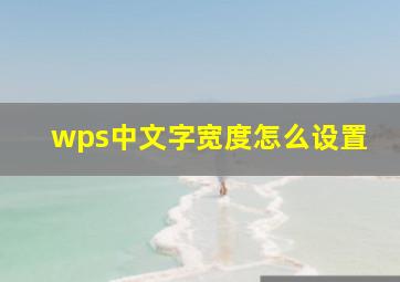 wps中文字宽度怎么设置