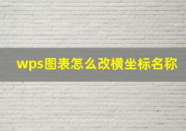 wps图表怎么改横坐标名称