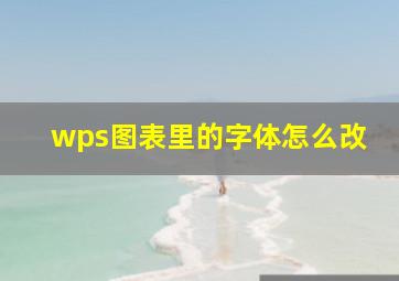 wps图表里的字体怎么改