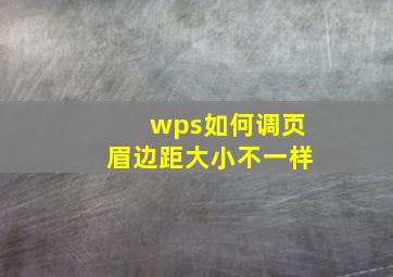 wps如何调页眉边距大小不一样