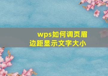 wps如何调页眉边距显示文字大小