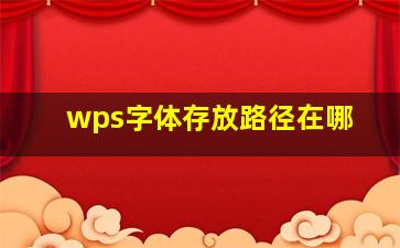 wps字体存放路径在哪