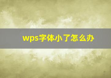 wps字体小了怎么办