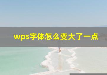 wps字体怎么变大了一点