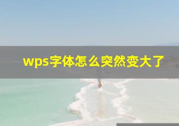 wps字体怎么突然变大了