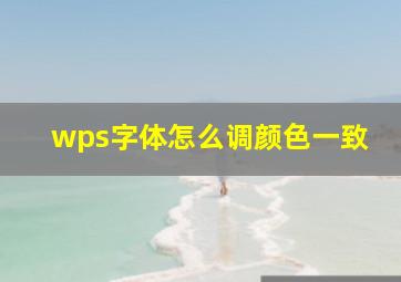 wps字体怎么调颜色一致