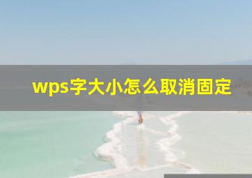 wps字大小怎么取消固定