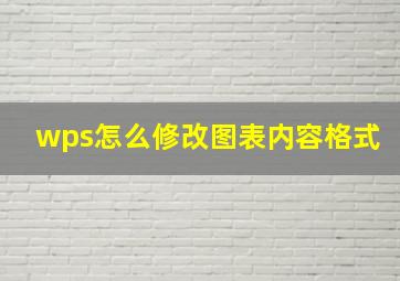 wps怎么修改图表内容格式