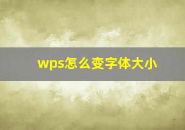 wps怎么变字体大小