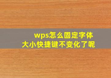 wps怎么固定字体大小快捷键不变化了呢