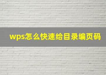 wps怎么快速给目录编页码