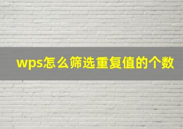 wps怎么筛选重复值的个数