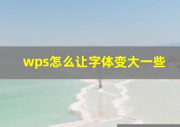 wps怎么让字体变大一些