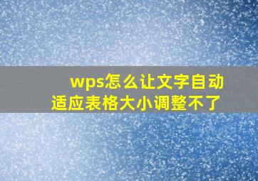 wps怎么让文字自动适应表格大小调整不了