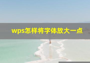 wps怎样将字体放大一点