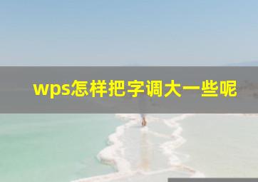 wps怎样把字调大一些呢