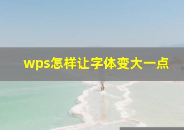 wps怎样让字体变大一点