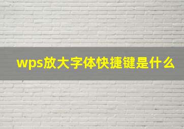 wps放大字体快捷键是什么