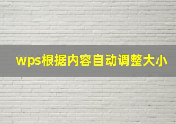 wps根据内容自动调整大小