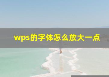 wps的字体怎么放大一点