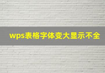 wps表格字体变大显示不全