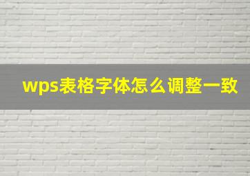 wps表格字体怎么调整一致