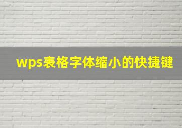 wps表格字体缩小的快捷键