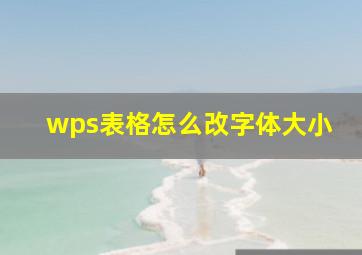 wps表格怎么改字体大小