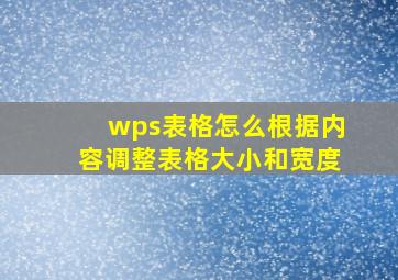 wps表格怎么根据内容调整表格大小和宽度