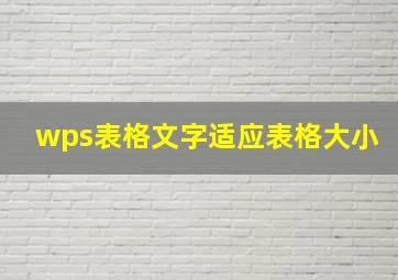 wps表格文字适应表格大小