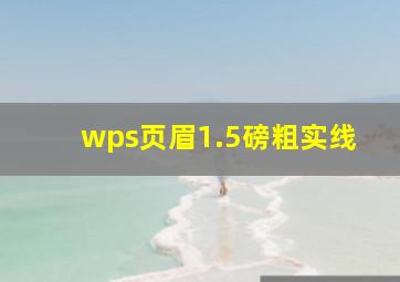 wps页眉1.5磅粗实线