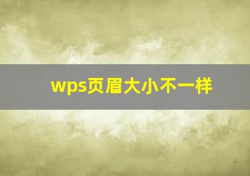 wps页眉大小不一样