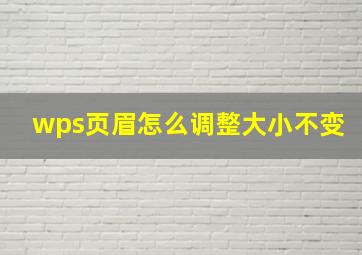 wps页眉怎么调整大小不变