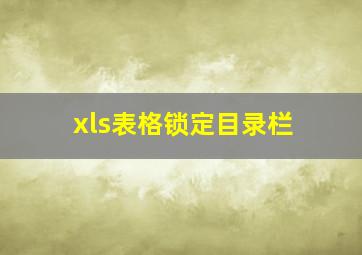 xls表格锁定目录栏