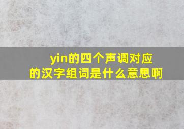 yin的四个声调对应的汉字组词是什么意思啊