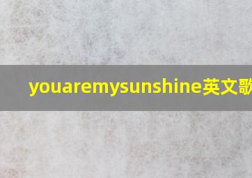 youaremysunshine英文歌教学