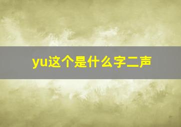 yu这个是什么字二声