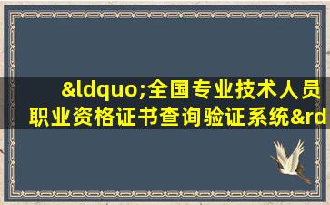 “全国专业技术人员职业资格证书查询验证系统”