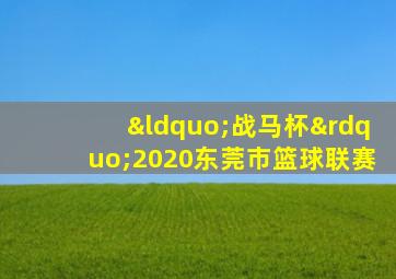 “战马杯”2020东莞市篮球联赛