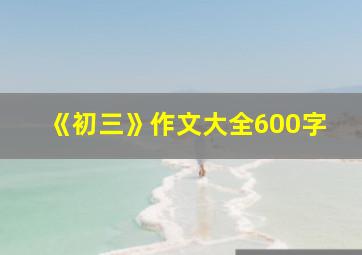 《初三》作文大全600字