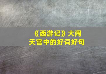 《西游记》大闹天宫中的好词好句