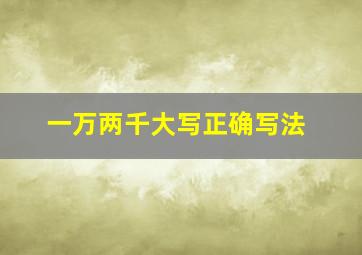 一万两千大写正确写法