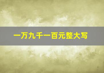 一万九千一百元整大写