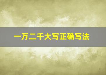 一万二千大写正确写法