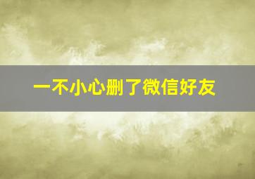 一不小心删了微信好友