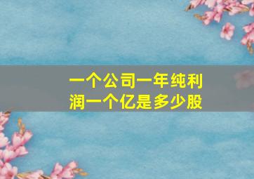 一个公司一年纯利润一个亿是多少股