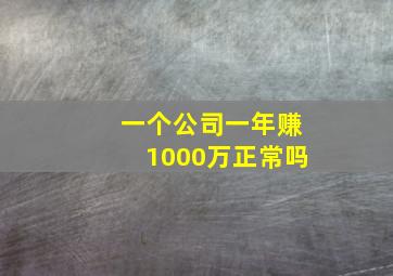 一个公司一年赚1000万正常吗