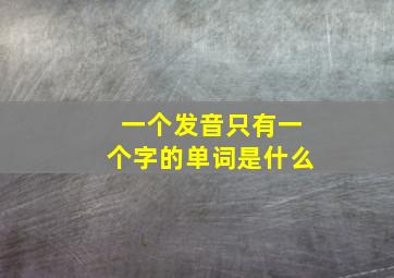 一个发音只有一个字的单词是什么