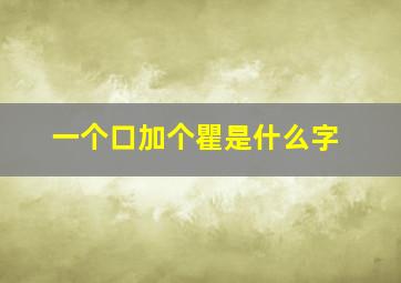 一个口加个瞿是什么字