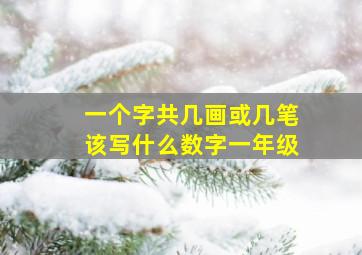 一个字共几画或几笔该写什么数字一年级